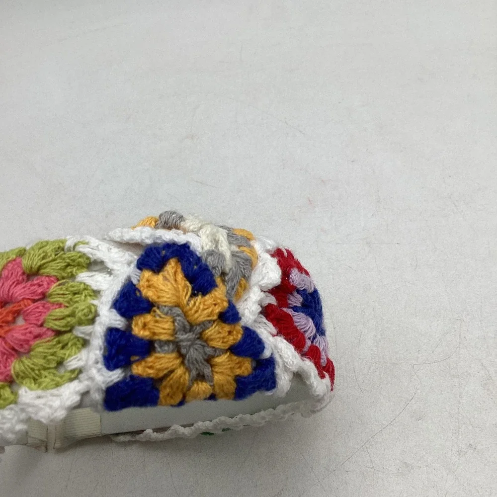 Granny Square Crochet Twisted Knot Headband Boho Retro Multi Color Accessory